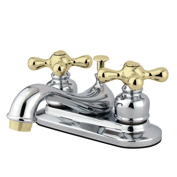 4" Centerset Bathroom Faucet, Chrome/Polished Brass